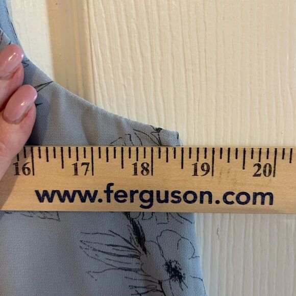 Pleione Blue floral Semi-Sheer sleeveless blouse w/ Camisole XS NWT - Picture 9 of 10